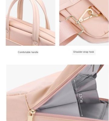 Ladies laptop bag cum handbag. Fits a 16inch Laptop. Color soft pink. Kes 4000/=.