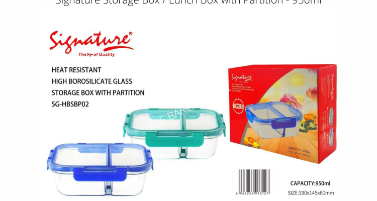 Signature – Lunch Box / Storage Box – With Partition – 950ml