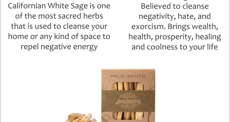 White Sage Sticks, Blue Sage Sticks and Palo Santo – Sourced from the U.S.