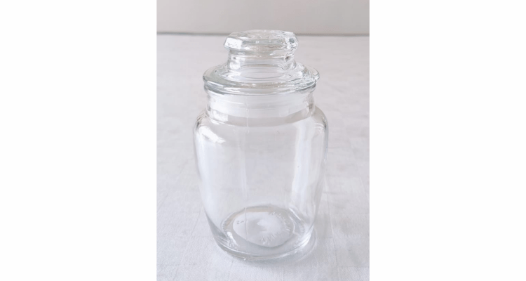 Set of 6 Clear glass jar with glass sealed lid-150ml-09D-10