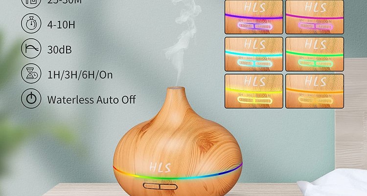 UPGRADED VERSION – Aroma Humidifier for Essential Oils with 10 Essential Oils