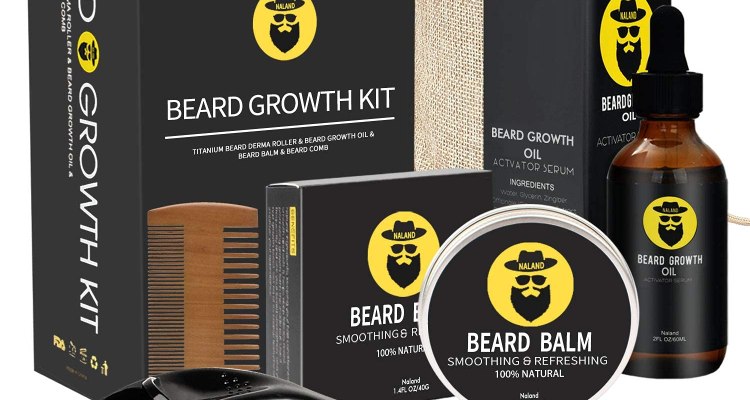 Beard Growth Kit – Derma Roller for Beard Growth, Beard Growth Serum Oil (2oz), Beard Balm and Comb – BEST SELLING IN USA