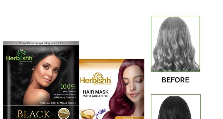 Herbishh Hair Color Shampoo for Gray Hair IN SACHET FORM – BASED OUT OF CANADA