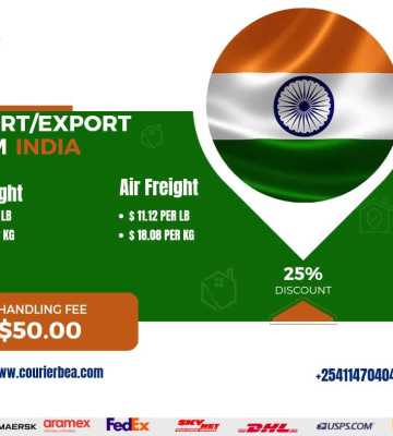 Import or Export with Courierbea before January ends starting February our rates will change… Import from India 🇮🇳 to Kenya 🇰🇪 from as low as $9 per kg Sea Freight